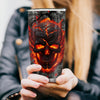 Spooky Delights: Halloween Skull Pumpkin Coffee Tumbler - Cold Insulated Coffee Cups for All-Season Sipping - 20oz Stainless Steel Travel Mug with Lid - Ideal Gifts for Skull Lovers and Friends