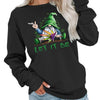 Gnome & Letter Print Pullover Sweatshirt, Casual Long Sleeve Crew Neck Sweatshirt For Fall & Winter, Women's Clothing