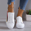 Versatile Low-Top Colorblock Casual Sneakers: Stylish Lace-Up Skate Shoes for Women