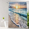 Transform Your Bathroom with the Stunning Beach Landscape Shower Curtain - Waterproof, Mildew-Proof, and Polyester Bath Curtain