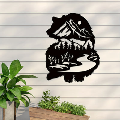 Wilderness Bliss: Embrace Nature with Our Bear Metal Sign - Perfect Wall Art for Wildlife Lovers