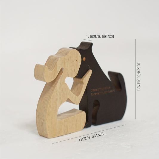 Honor the memory of your beloved pet with Forever Remembered: Wooden Dog Cat Family Statue. Made from high-quality wood, this statue serves as a beautiful and thoughtful memorial gift for the loss of a dog or puppy. A lasting reminder of the precious bond between you and your furry friend.