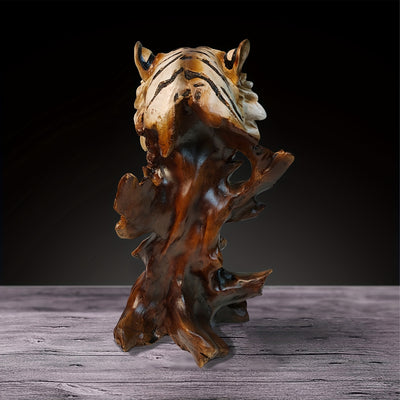 Tiger Keepsake: 11-Inch Retro Resin Sculpture for Home and Office Décor