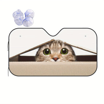 Cute Cat Eyes Foldable Sunshade for Your Car Windshield - Stay Cool and Stylish on the Road!