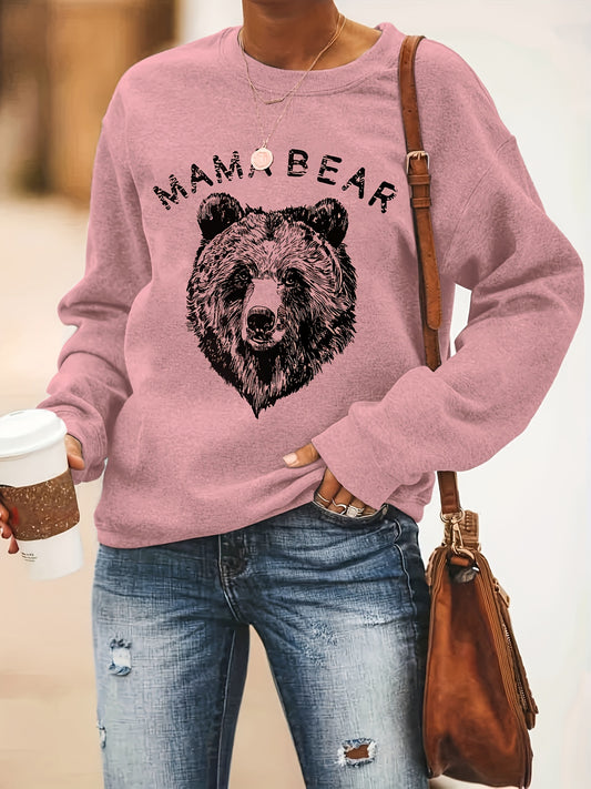 Stay comfortable and stylish this winter season with this Women's with Bear Print Sweatshirt. This sweatshirt features ultra-soft and cozy fabric, a round neck, and long sleeves for a classic look. Perfect for women's clothing.