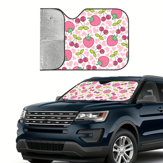 Keep your car cool and protect yourself from harmful UV rays with the Strawberry Dreams Car Sunshade. Its foldable design is easy to store and install, and the strawberry print adds a fun and unique touch to your car. The sunshade blocks up to 99% of UV rays, allowing you to enjoy the ride in comfort and safety.