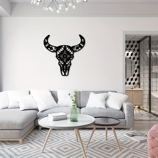 Exquisite Metal Cow Skull Wall Art: Enhancing Home and Office Décor with Rustic Charm