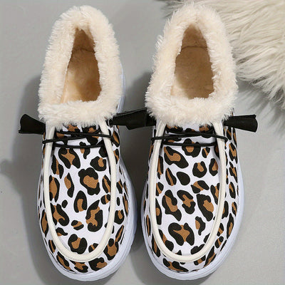 Women's Leopard Pattern Print Canvas Sneakers, Lightweight and Casual Footwear