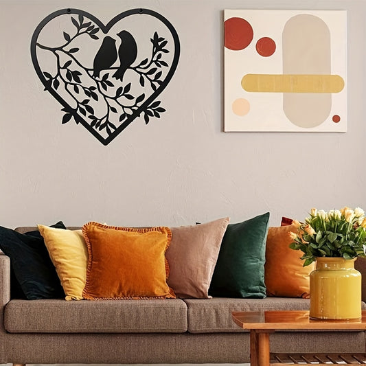 This Branch Bird Metal Art wall hanging adds an elegant touch to any home, living room, bar, or coffee shop. Handcrafted with metal, this heart-shaped decoration is sure to impress. A stylish and modern accessory to enhance the overall atmosphere of any interior.