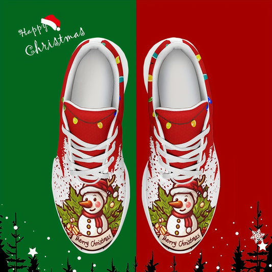 Step out in style with these Festive Christmas Snowman and Lantern Pattern Women's Sneakers. Crafted from a breathable fabric with padded soles and interior lining, these stylish shoes offer superior comfort while taking you on all your outdoor adventures.