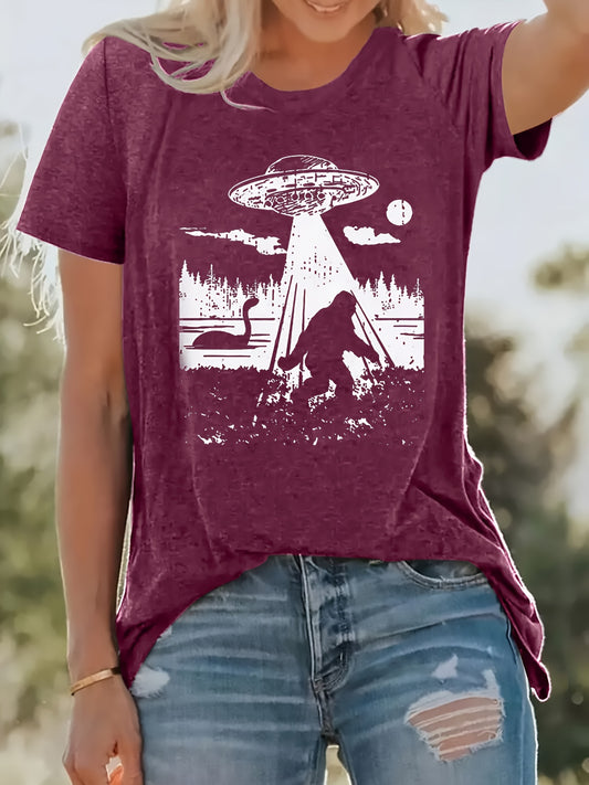 This Trendy Summer Vibes T-Shirt for women is perfect for a casual look. The stylish graphic print is printed on a comfortable crew neck fabric, giving you a fashionable and comfortable look.