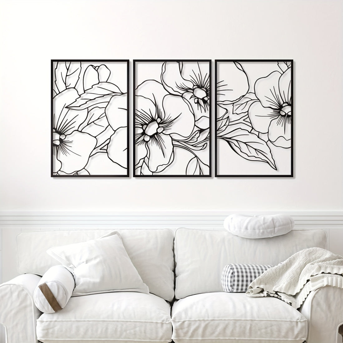Elevate your home decor with Black Floral Elegance, a stunning minimalist metal wall art piece. The single line design adds a touch of modern elegance while the intricate floral pattern brings a touch of nature into your space. Perfect for adding a unique and sophisticated touch to any room.