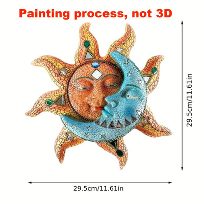 Weatherproof Sun Moon Metal Art Wall Sculpture: Outdoor Decorations for Patio & Living Spaces