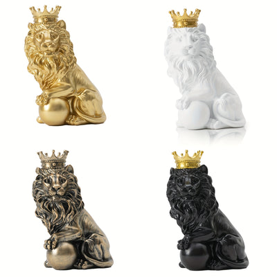 Exquisite White Lion King Statue: Majestic Home Decor Figurine for Man, Father, and Grandfather