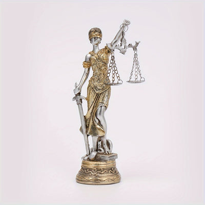 Justice Goddess Resin Ornament: A Fairness Inspired Art Piece for Home and Office Decor