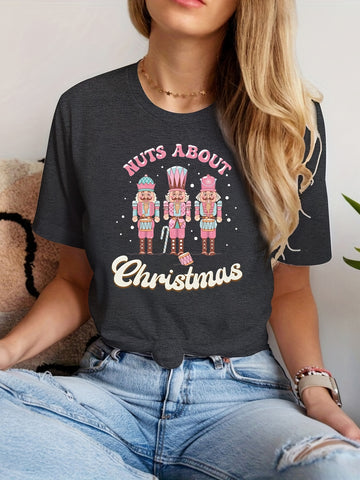 Festively Chic: Christmas Nutcracker Print Tee - A Delightful Addition to Your Wardrobe