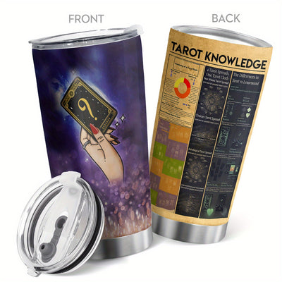 Tarot Illumination: 20 oz Vacuum Insulated Stainless Steel Travel Tumbler with Lid - Perfect for Cold & Hot Drinks on the Go