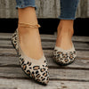 Leopard Chic: Women's Stylish Pointed Toe Slip-On Flats for Effortless Casual Elegance