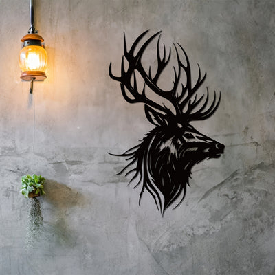 Wildlife Reflections: Deer Silhouette Art Metal Wall Sculpture - A Modern Rustic Home Decor Accent for Nature Lovers