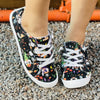 Women's Colorful Halloween Pattern Shoes, Low-top Round Toe Lightweight Flat Canvas Shoes, Comfy Halloween Daily Shoes