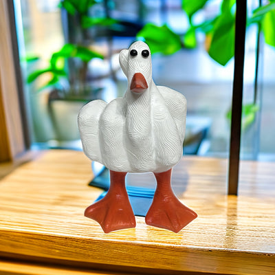 Lucky Duck Hand Gesture Statue: A Creative Garden and Christmas Decoration