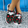 Stylish Women's Cartoon Santa Claus Print Slip-on Shoes: Lightweight, Comfy, Christmas-inspired Canvas Flats