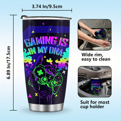 Game On: The Ultimate Gamer's Stainless Steel Tumbler – Perfect for Men, Teen Boys, Girls, and Boyfriends – Stay Refreshed During Epic Gaming Sessions!