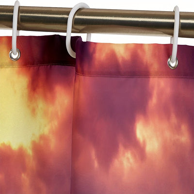 Aesthetic Escape: Transform Your Bathroom with a Digital Printing Lake Scenery Shower Curtain - Waterproof, Heat Insulating, and Multi-Purpose