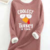 Adorable Turkey Print Pullover Sweatshirt: Cozy and Stylish Long Sleeve Sweatshirt for Women