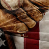 Home Run in Style: Baseball American Flag Print Duvet Cover Set for Ultimate Comfort and Patriotism(1*Duvet Cover + 2*Pillowcases, Without Core)