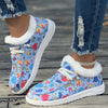 Winter Wonderland: Women's Christmas Cartoon Pattern Snow Boot - Cozy Plush-Lined Slip-Ons for Casual Comfort