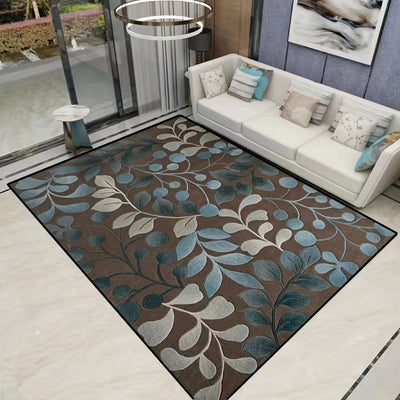 Leafy Elegance: Minimalist Household Carpet with Leaf Patterns for a Stylish Living Space