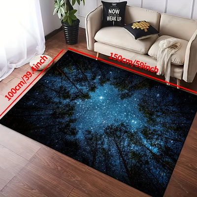 Starry Night Sky Forest Area Rug: A Luxurious and Functional Addition to Any Room