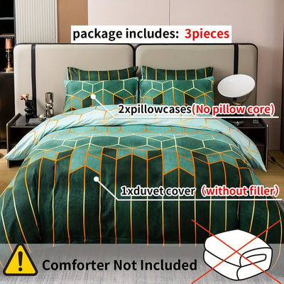 Retro Revival: Luxurious and Skin-Friendly Microfiber Duvet Cover Set for Your Bed(1*Duvet Cover + 2*Pillowcases, Without Core)