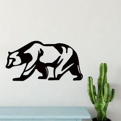 Wildlife Spirit: Metal Bear Wall Art for Office and Home Decor