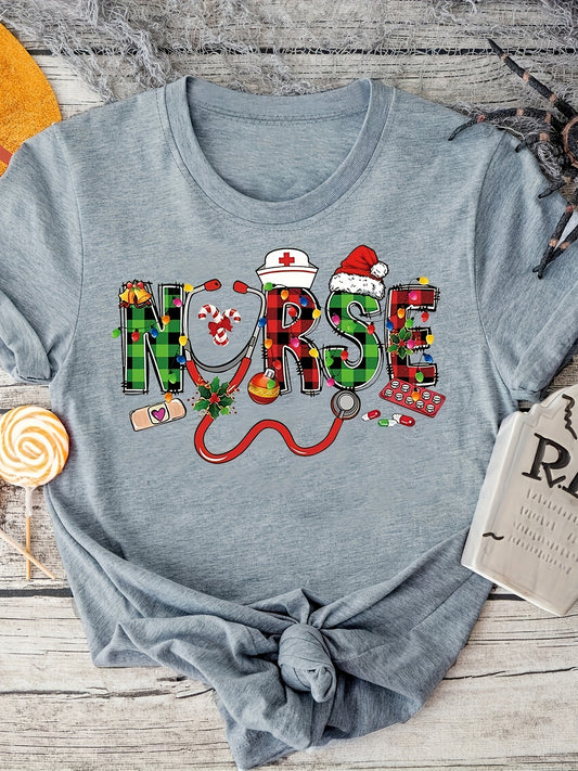 This Festive Christmas Nurse Print T-Shirt is the perfect way to add a touch of joy to your wardrobe. Crafted from premium fabric, it's comfortable and durable. The festive design and vivid colors bring holiday cheer and brighten up any outfit. Get in the festive spirit with this stylish and festive t-shirt!