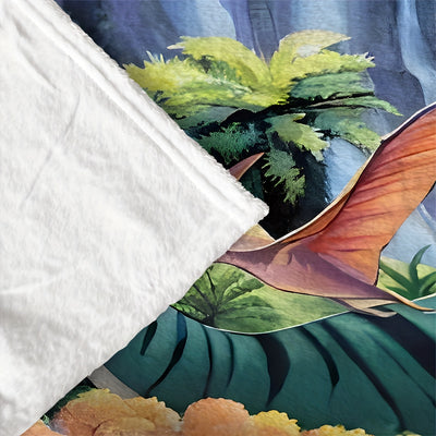 Fierce Dinosaur Flannel Fleece Blanket: Ultimate Coziness for Sofa and Bed, Perfect Printed Gift