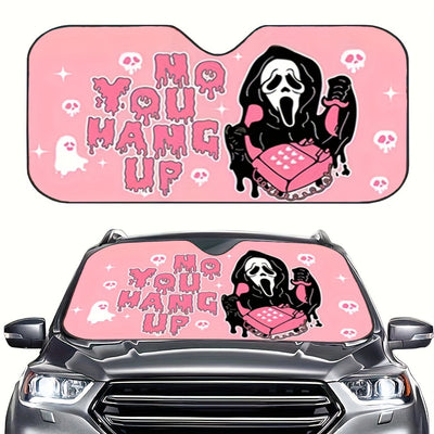 Add some spooky style to your car with this Halloween Scream Skull Sunshade. The Ghostly Skeleton design and UV ray protection will keep your car cool and protect against fading. Enjoy the laughter of passersby as they admire your eerie ride.