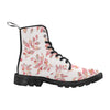 Autumn Leaves Boots, Pink Leaves Martin Boots for Women