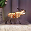 Majestic Moose and Elk 3D Wooden Art Sculpture: A Captivating Holiday Gift and Artistic Night Light for Home Decor