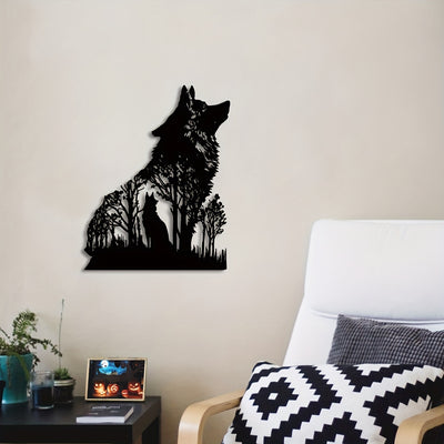 Enchanting Black Wolf Metal Art Wall Decor: A Hauntingly Beautiful Halloween Addition to Your Home