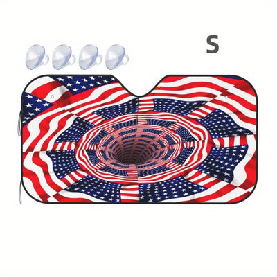 Stay Cool and Patriotic: USA Flag Printed Car Windshield Sunshade - The Ultimate Solution to Keep Your Vehicle Refreshingly Cool!