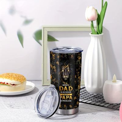 20oz Lion Dad Stainless Steel Tumbler: A Roaring Gift for Parents, Relatives, and Friends