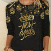 Stylishly Festive: Women's Plus Size Christmas Bauble Slogan Print Long Sleeve T-Shirt