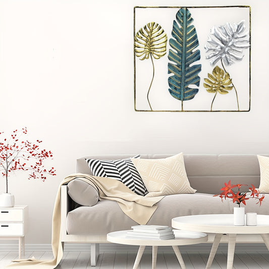 Add a touch of elegance to any room with this Retro 3D Leaves Metal Art. This wall-hanging decoration is the perfect way to add style and sophistication to your living room, bedroom, office, or restaurant. Crafted with attention to detail, the metal design is sure to make an impression.