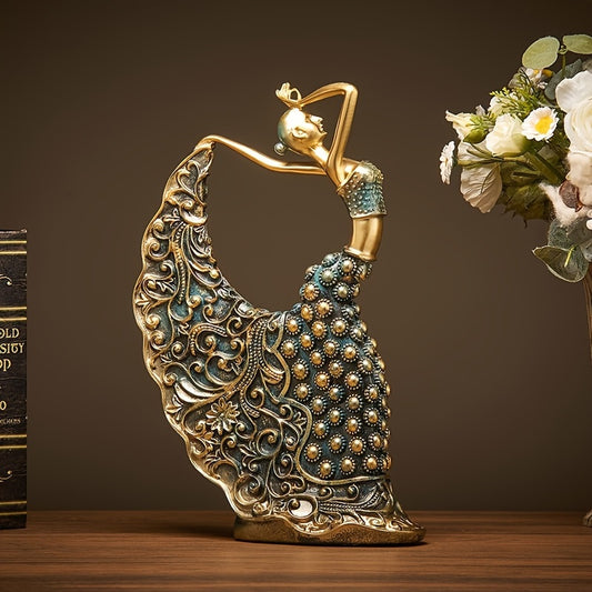 Exquisite Peacock Dancer Resin Crafts: Elegant Home Decor and Gift for Lovers - Perfect for Living Room, Bar, Cafe