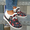 Festive Fun: Women's Santa Claus Print Canvas Shoes - a Casual and Cozy Addition to Your Holiday Wardrobe!