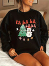 Cozy and Festive: Plus Size Christmas Casual Sweatshirt with a Fun Christmas Tree Snowman Print