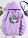 Trendy Floral Skull Print Hoodie: Embrace Winter with Style - Casual Hooded Sweatshirt for Women's Fashion