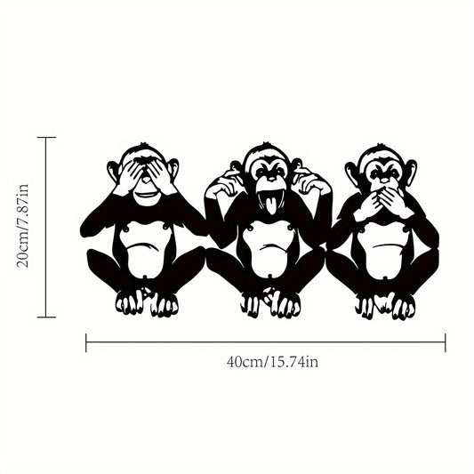 Add a playful touch to your home with our Monkey Trio Metal Wall Art. Handcrafted and intricately designed, this piece symbolizes the famous saying "Hear No Evil, See No Evil, Speak No Evil". Made with high-quality metal, it is a unique and thoughtful gift for any primate lover.